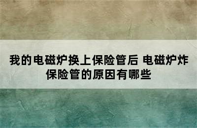 我的电磁炉换上保险管后 电磁炉炸保险管的原因有哪些